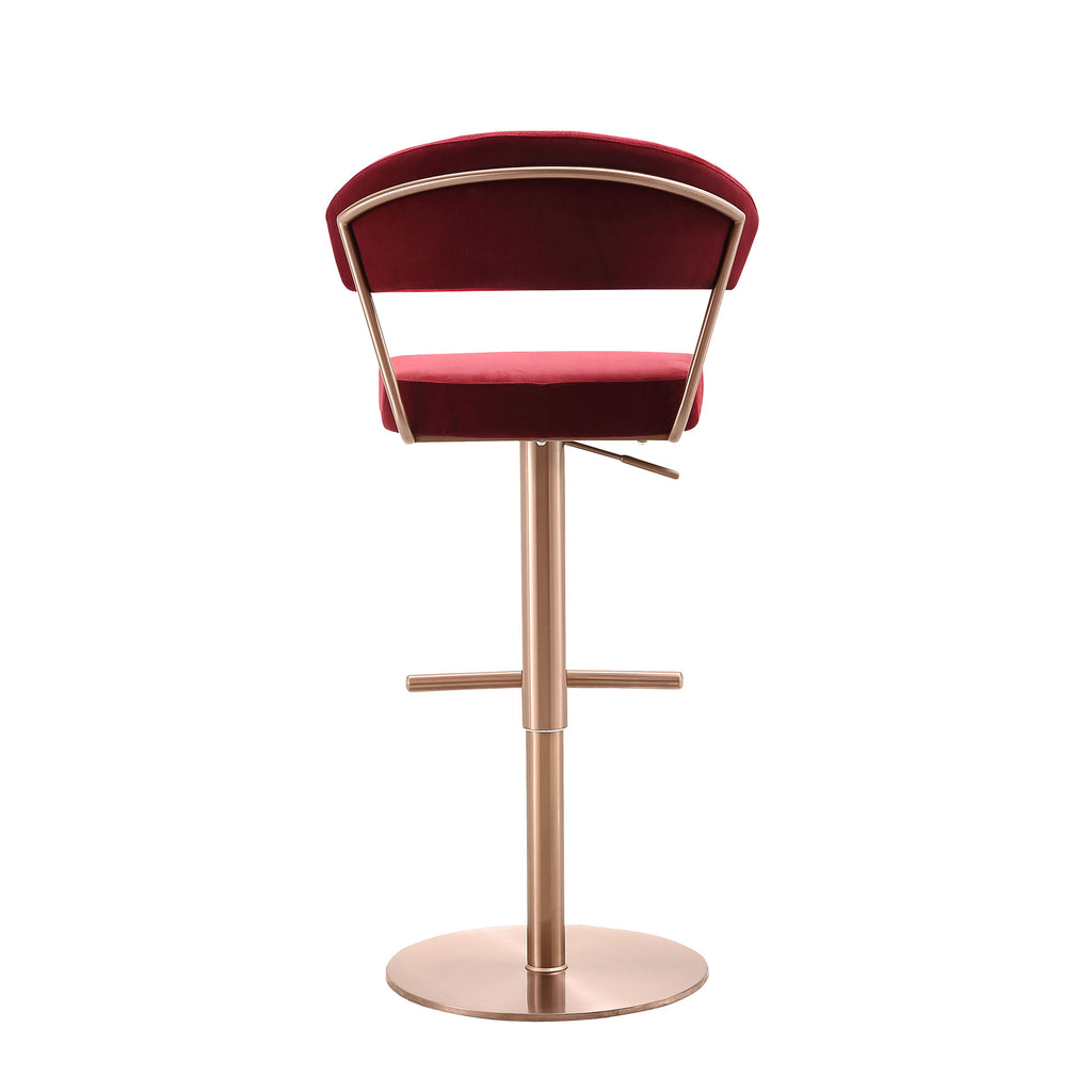 Nova Barstool Red / Rosegold - Back