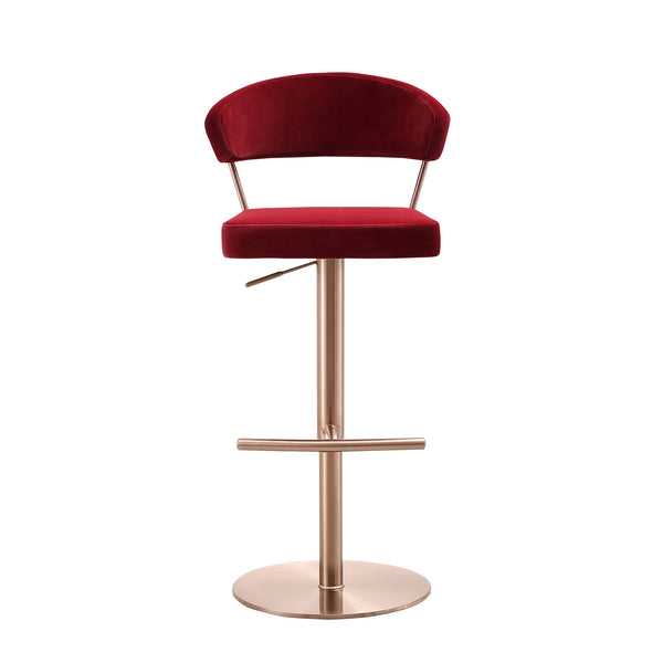 Nova Barstool Red / Rosegold - Front