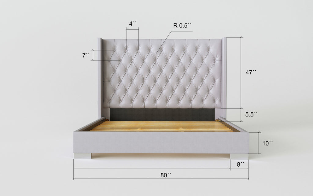 Sicilia Bed - Measurement - Front