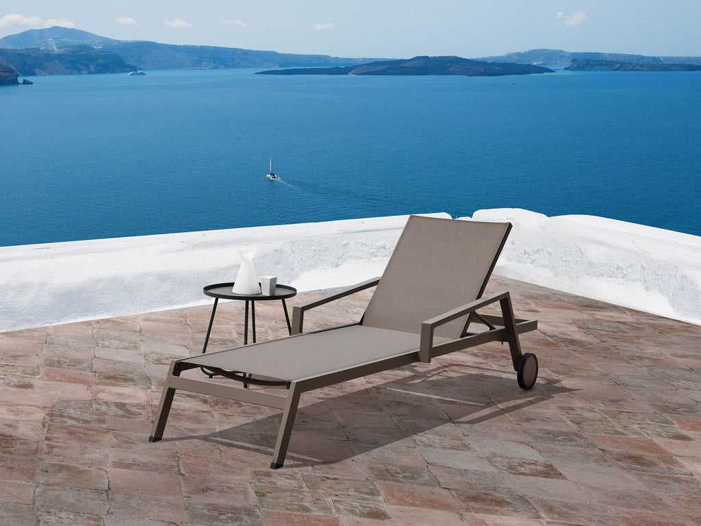 Bondi Outdoor Chaise Taupe - Environment Angle